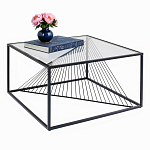 Журнальный стол черный с столешницей из прозрачного закаленного стекла Dynamics варинант исполнения - 2 | Loft Concept в Барнауле