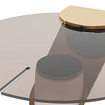 Дизайнерский журнальный стол с круглой столешницей из бронзированного стекла Honor Side Table варинант исполнения - 1 | Loft Concept в Барнауле