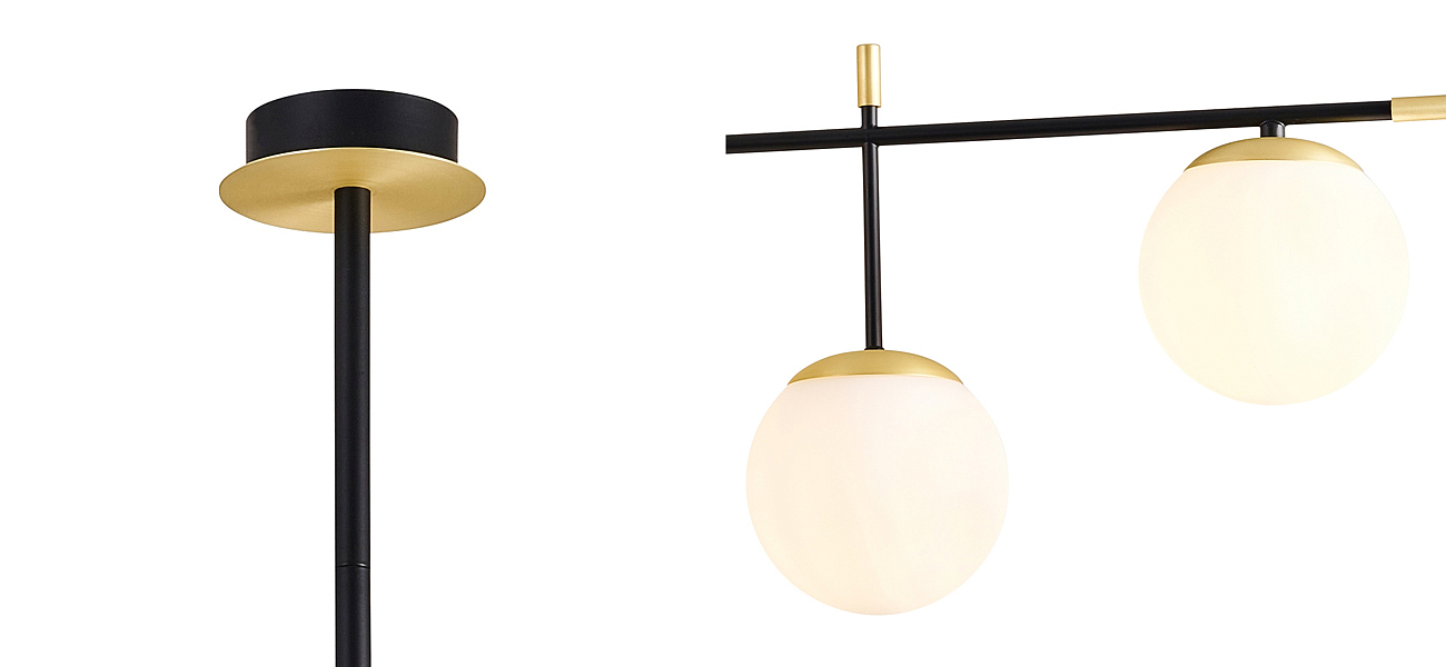 Люстра Черная с Золотом Spike Balls Hanging 9 Lamp Люстра Черная с Золотом Spike Balls Hanging 9 Lamp - Loft-Concept в Барнауле