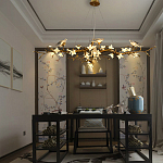 Люстра в виде золотой ветки с цветами и птичками Marvelous Garden варинант исполнения - 5 | Loft Concept в Барнауле