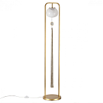 Торшер с шарообразным плафоном из белого стекла с подвеской из камня и длинной кисточкой Agatelle варинант исполнения - 1 | Loft Concept в Барнауле