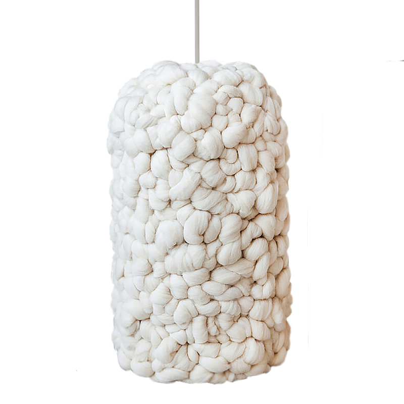 Вязаный Светильник Wool Knitted Lamp Elongated Shape Бежевый Вязаный Светильник Wool Knitted Lamp Elongated Shape Бежевый в Барнауле | Loft Concept