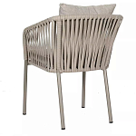 Стул серо-бежевый с декоративным плетением на спинке и подлокотниках Chair Weave варинант исполнения - 5 | Loft Concept в Барнауле