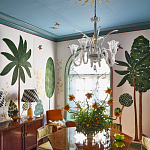 Обои с вышивкой ручной работы Mughal Trees Original colourway on linen варинант исполнения - 6 | Loft Concept в Барнауле