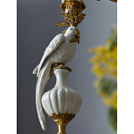 Подсвечник белый Попугай из фарфора с бронзовыми элементами Eden Garden варинант исполнения - 6 | Loft Concept в Барнауле