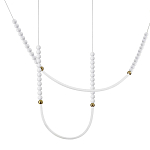 Подвесной светильник с 3-мя изогнутыми плафонами и белыми декоративными шариками PEARLS Suspension варинант исполнения - 1 | Loft Concept в Барнауле