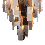 Люстра с многослойными стеклянными панелями янтарного и дымчатого цвета Textured Glass Chandelier варинант исполнения - 2 | Loft Concept в Барнауле