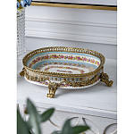 Чаша с цветочным орнаментом на бронзовых ножках Eden Garden варинант исполнения - 3 | Loft Concept в Барнауле