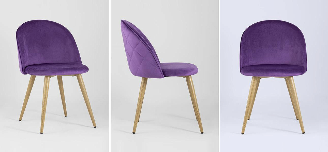 Стул Miruna Chair Спинка Ромбы Лиловый Велюр Стул Miruna Chair Спинка Ромбы Лиловый Велюр - Loft-Concept в Барнауле