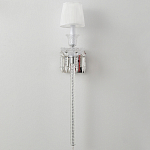 Бра с белым текстильным абажуром и хрустальными подвесками с декоративной кисточкой Lustre Reverie варинант исполнения - 7 | Loft Concept в Барнауле