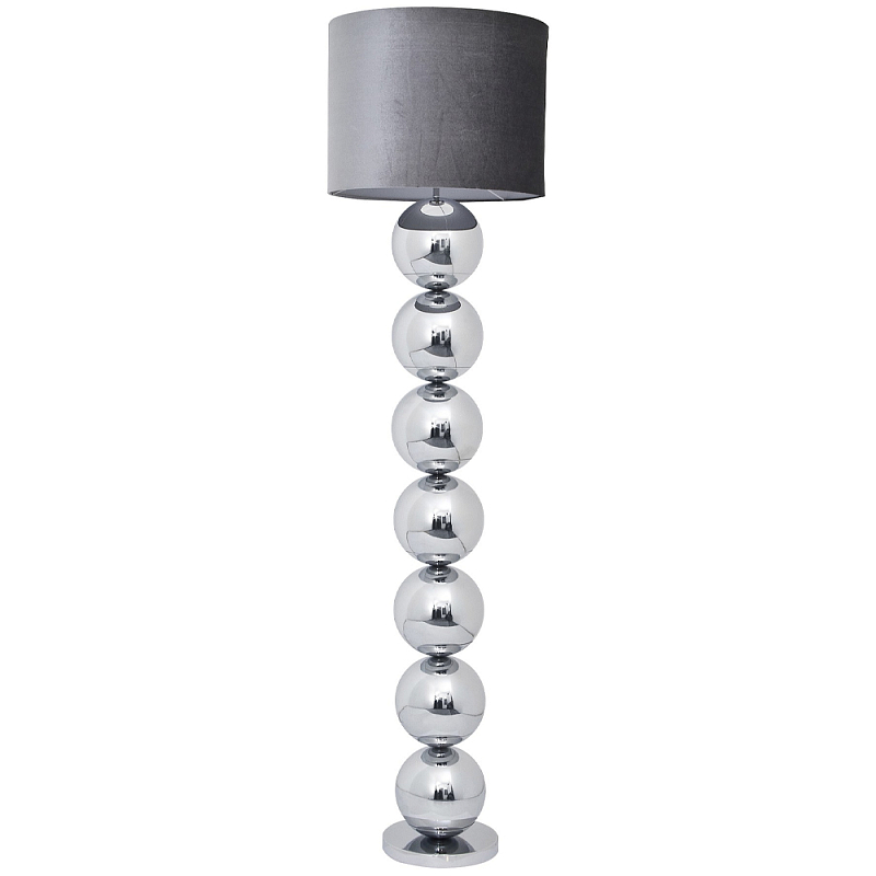 Торшер с основанием в виде металлических сфер Balance Floor Lamp Chrome Серый Хром Торшер с основанием в виде металлических сфер Balance Floor Lamp Chrome Серый Хром в Барнауле | Loft Concept