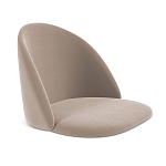 Барный стул со спинкой и металлической подставкой на 4-х деревянных ножках Бежевый Велюр Vendramin Chair варинант исполнения - 2 | Loft Concept в Барнауле