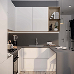 Кухонный гарнитур белый акриловый фасад Eveline White Kitchen Set варинант исполнения - 2 | Loft Concept в Барнауле