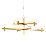 Люстра золотая с 8-ю молочными плафонами в виде чаши Tiers of Clear Lines варинант исполнения - 1 | Loft Concept в Барнауле