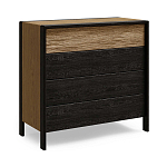 Комод 4 ящика с подсветкой на рельефном фасаде Warm Industrial варинант исполнения - 2 | Loft Concept в Барнауле