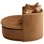 Кушетка круглая с обивкой из велюра коричневая Milky Brown Chair варинант исполнения - 3 | Loft Concept в Барнауле