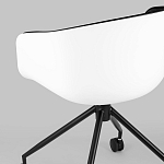 Офисное кресло из пластика с мягким сиденьем Eggshell Black варинант исполнения - 8 | Loft Concept в Барнауле