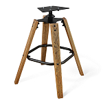 Барный стул со спинкой и мягкой обивкой с ромбами на 4-х деревянных ножках Бежевый Велюр Ava Charm варинант исполнения - 5 | Loft Concept в Барнауле