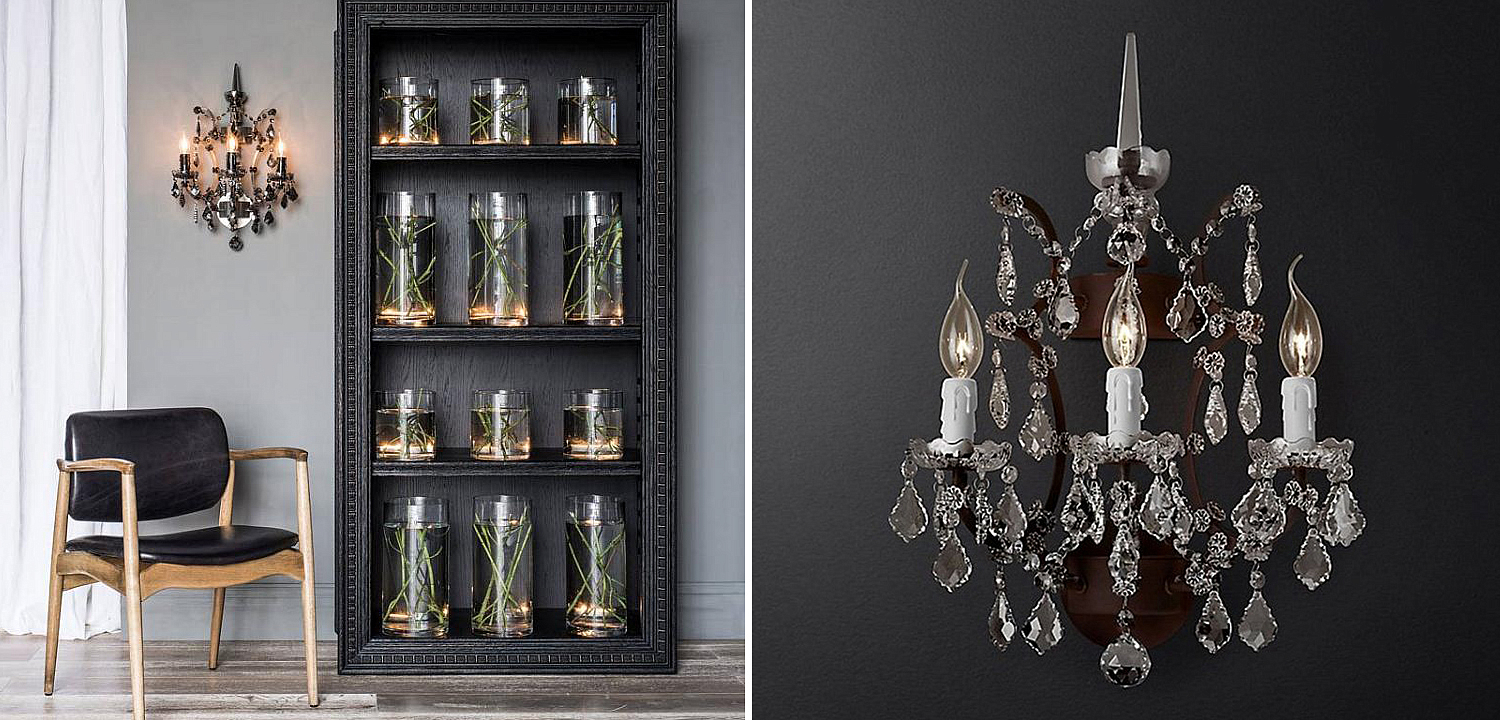 Бра 19th c. Rococo IRON & CLEAR CRYSTAL Brown Wall Lamp Бра 19th c. Rococo IRON & CLEAR CRYSTAL Brown Wall Lamp - Loft-Concept в Барнауле