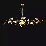 Люстра в виде золотой ветки с цветами и птичками Marvelous Garden варинант исполнения - 9 | Loft Concept в Барнауле