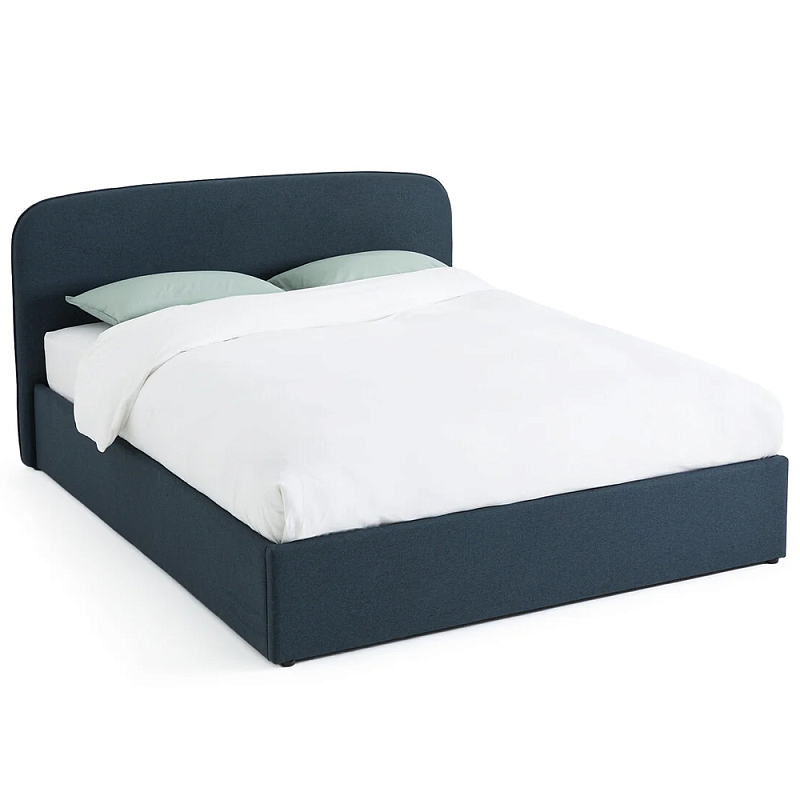 Двуспальная кровать с подъемным механизмом Mathise Bed Deep Blue Темно-синий Двуспальная кровать с подъемным механизмом Mathise Bed Deep Blue Темно-синий в Барнауле | Loft Concept