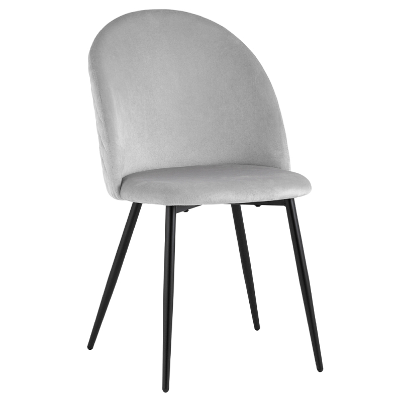 Мягкий стул в сером велюре Miruna Chair Черный Серый Мягкий стул в сером велюре Miruna Chair Черный Серый в Барнауле | Loft Concept