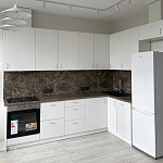 Угловой кухонный гарнитур белый и столешница под мрамор Gene Kitchen Set варинант исполнения - 1 | Loft Concept в Барнауле