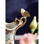 Кувшин с цветочным рисунком и бронзовой ручкой Blue Garden варинант исполнения - 3 | Loft Concept в Барнауле