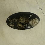 Шкатулка из эпоксидной смолы с цветами черная Epoxy Resin Oval Box Black варинант исполнения - 3 | Loft Concept в Барнауле