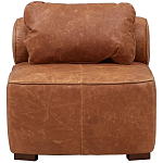 Кожаное модульное кресло коричневое без подлокотников с подушкой Coul Leather Modular Armchair варинант исполнения - 2 | Loft Concept в Барнауле
