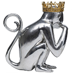 Статуэтка обезьяна в короне серебряная Golden Monkey варинант исполнения - 2 | Loft Concept в Барнауле