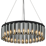 Люстра со стеклянными цилиндрическими плафонами Luminous Cylinders Smoky Round варинант исполнения - 3 | Loft Concept в Барнауле