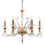 Люстра с 6-ю лампочками и изогнутыми прозрачными элементами из стекла Twisted Glass Candles Chandelier варинант исполнения - 1 | Loft Concept в Барнауле