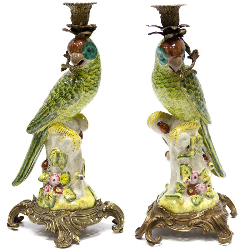 Подсвечник Candlestick Green Parrot Зеленый Бронза Подсвечник Candlestick Green Parrot Зеленый Бронза в Барнауле | Loft Concept