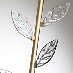 Бра с золотистой вертикальной трубкой и декоративными прозрачными листьями из стекла Sylva  варинант исполнения - 6 | Loft Concept в Барнауле