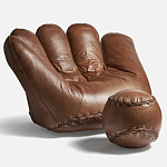 Дизайнерский кожаный пуф в виде бейсбольного мяча Poltronova Joe Ball Pouf варинант исполнения - 2 | Loft Concept в Барнауле