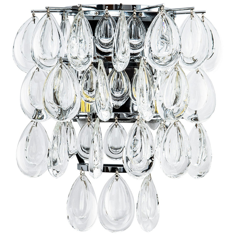 Бра с хрустальными подвесками в виде капель Antoine Crystal Drops Chrome Wall Lamp Хром Прозрачное Стекло Бра с хрустальными подвесками в виде капель Antoine Crystal Drops Chrome Wall Lamp Хром Прозрачное Стекло в Барнауле | Loft Concept