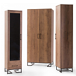 Шкаф-витрина в стиле лофт с чёрной стеклянной дверью Urban Style Space 2 варинант исполнения - 4 | Loft Concept в Барнауле