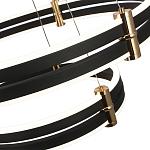 Люстра светодиодная с 3-мя плафонами в форме колец из акрила и алюминия с пультом для регулировки света Ring Horizontal Anthracite варинант исполнения - 2 | Loft Concept в Барнауле