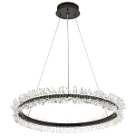 Кольцевая люстра с хрустальным декором Rowan Crystal Ring Horizontal Black Chandelier варинант исполнения - 2 | Loft Concept в Барнауле