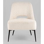 Кресло лаунж Бостон велюр рельефный молочный на черных ножках варинант исполнения - 4 | Loft Concept в Барнауле