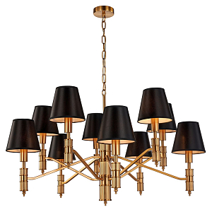 Люстра с черными атласными абажурами Moriart 10 ламп