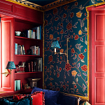 Обои с вышивкой ручной работы Flora Rio colourway on Liso Pine wool sateen варинант исполнения - 1 | Loft Concept в Барнауле