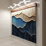 Текстильный Арт-объект на стену ручной работы из веревок Blue Mountains варинант исполнения - 1 | Loft Concept в Барнауле