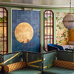 Обои ручная роспись Tsukimi Original colourway on gilded silk with antiquing варинант исполнения - 1 | Loft Concept в Барнауле