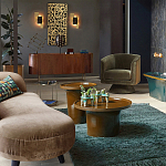 Бра с мраморным декором Marble Brass Laurel Wall Lamp варинант исполнения - 2 | Loft Concept в Барнауле