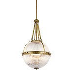 Подвесной светильник с рифленым стеклянным плафоном в форме шара Kichler варинант исполнения - 1 | Loft Concept в Барнауле