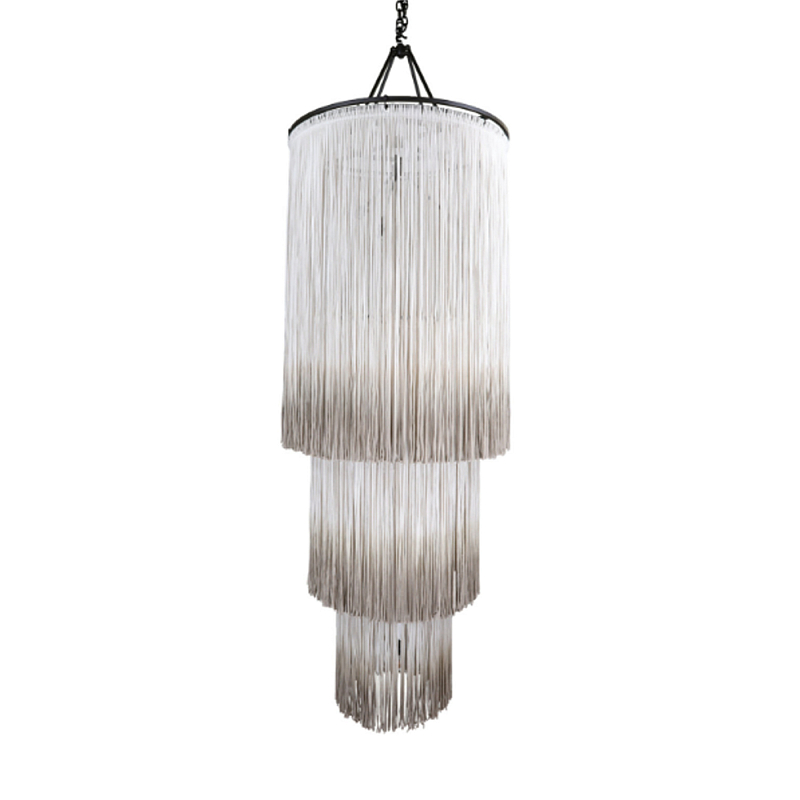 Люстра круглая трехъярусная из бахромы Milk Gradient Braided Fringe Молочный Люстра круглая трехъярусная из бахромы Milk Gradient Braided Fringe Молочный в Барнауле | Loft Concept