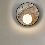 Бра круглое с каменным диском в металлической раме Sandstone Painting варинант исполнения - 4 | Loft Concept в Барнауле