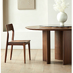 Стол обеденный круглый с двойной столешницей Walnut Wood Table варинант исполнения - 1 | Loft Concept в Барнауле